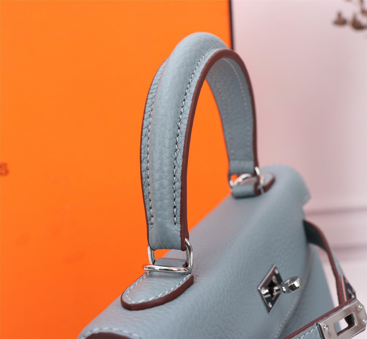 HM KELLY BAG 28 TEMPERED GRAY TOGO SILVER HARDWARE