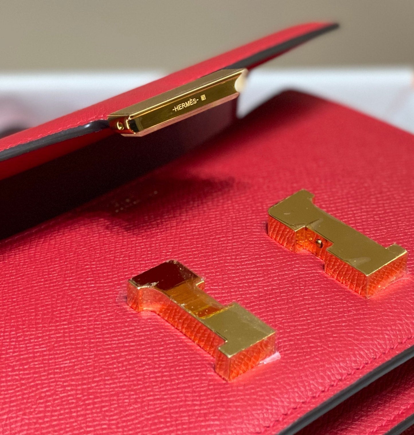 constance 24 red epsom leather gold hardware