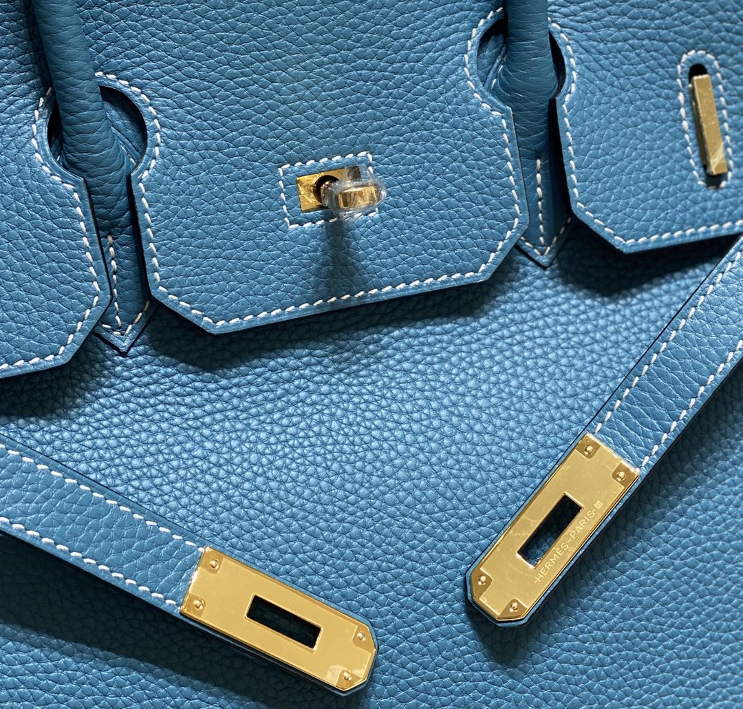 HM BIRKIN 35CM BAG CERULEAN TOGO GOLD HARDWARE