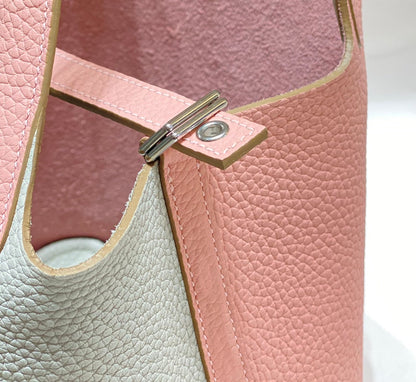 picotin lock 18 pink grey togo shw