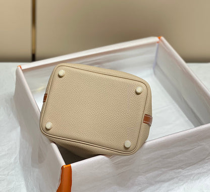 picotin lock 18 beige brown togo ghw