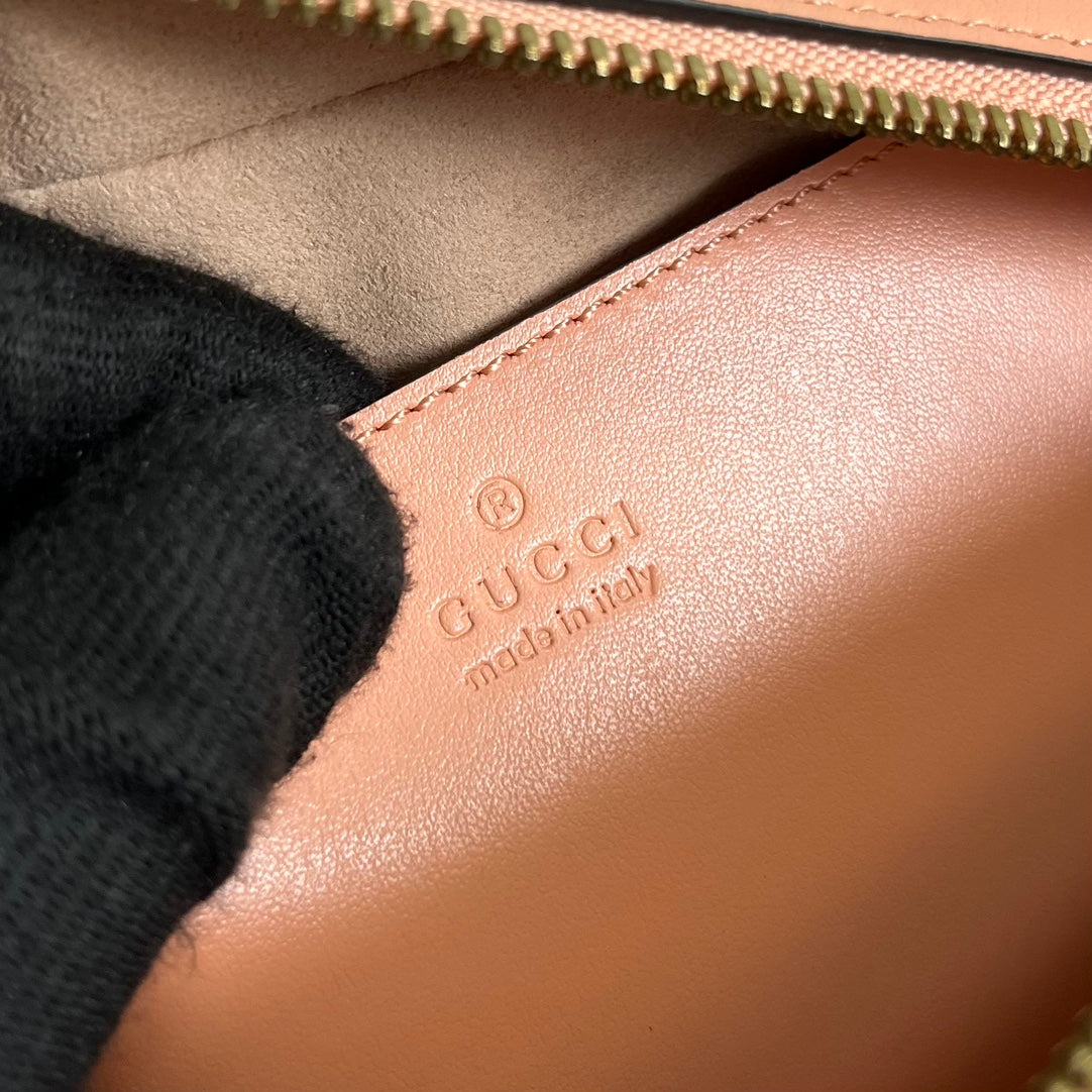 GG MARMONT SMALL 24 MATELASS¨¦ IN PEACH PINK CALFSKIN