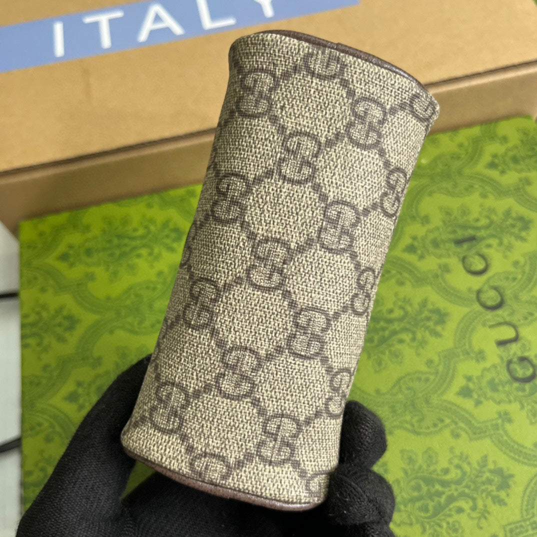 GG MINI 12 BUCKET BAG IN BEIGE CANVAS