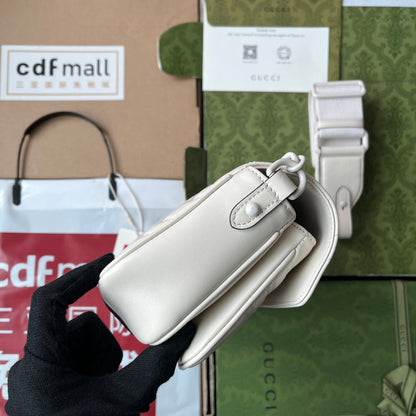 gg marmont 26cm all white calfskin