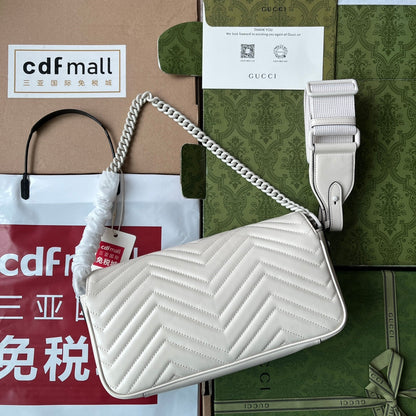 gg marmont 26cm all white calfskin