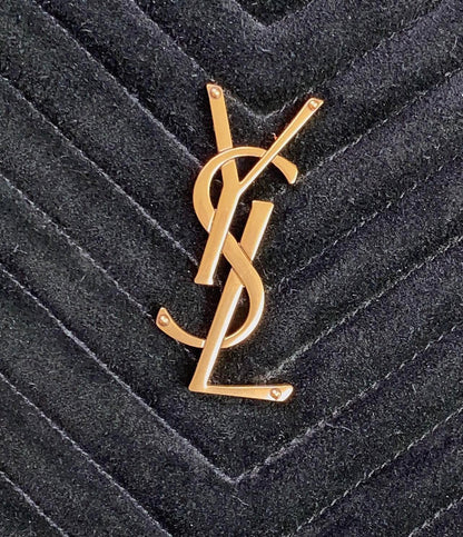 LOU CAMERA BAG 23 IN BLACK SUEDE AND CALFSKIN TRIM