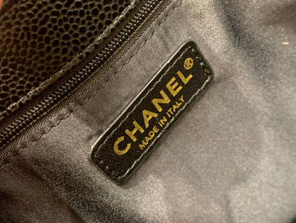 CLASSIC GRAND SHOPPING TOTE BAG 24CM BLACK CAVIAR GOLD HARDWARE