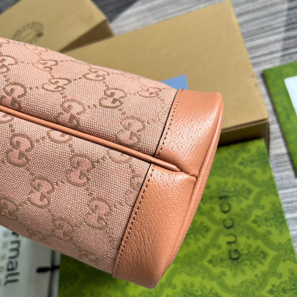 GG OPHIDIA SMALL 25 TOTE BAG IN LIGHT PINK CANVAS