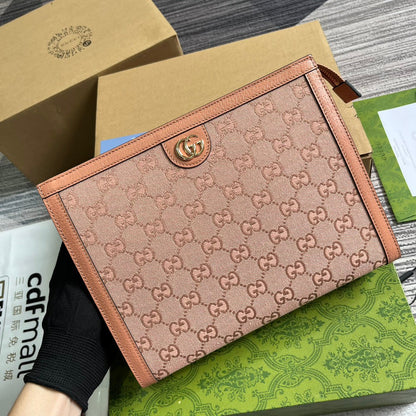 OPHIDIA GG 27 BAG IN LIGHT PINK CANVAS AND CALFKSKIN