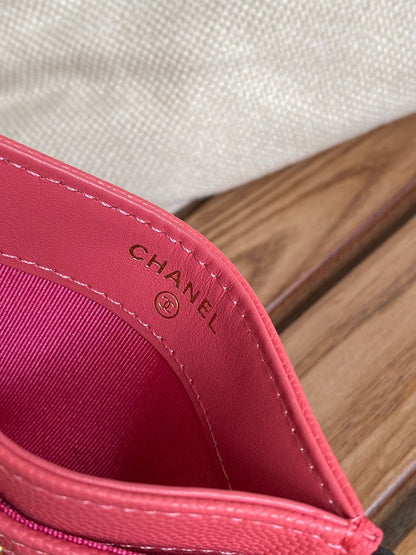 cc boy 11cm card holder red caviar gold hardware