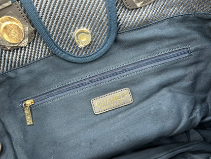 CC Deauville Tweed Bag Black Leather Gold Hardware 23