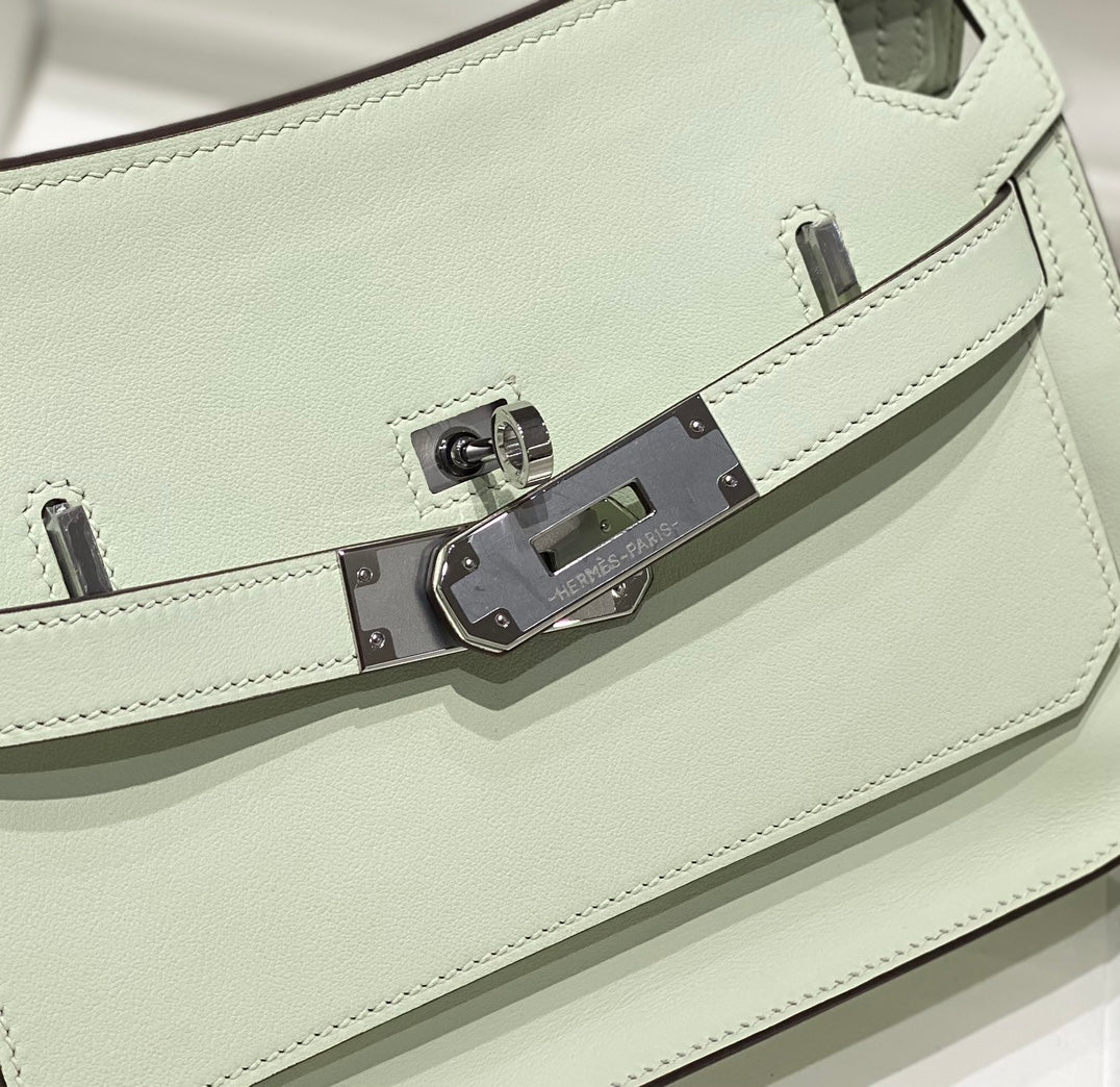 KELLY 23CM JYPSIERE LIGHT GREEN LEATHER CROSSBODY BAG SHW