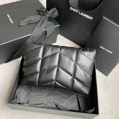 LOULOU MINI 23 ALL BLACK QUILTED LEATHER