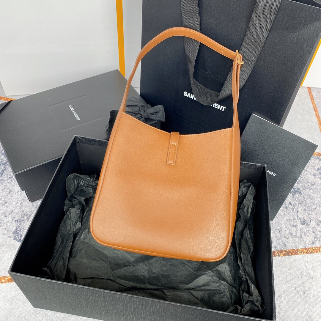 le 5a7 small 23cm brown calfskin