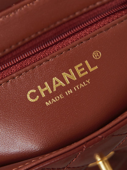 cc 24a nano 19cm kelly shopper bag burgundy lambskin