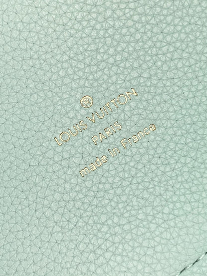 HINA 23 IN SKY BLUE MONOGRAM PERFORATED CALFSKIN