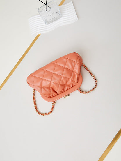 24a clutch 24cm orange lambskin gold hardware