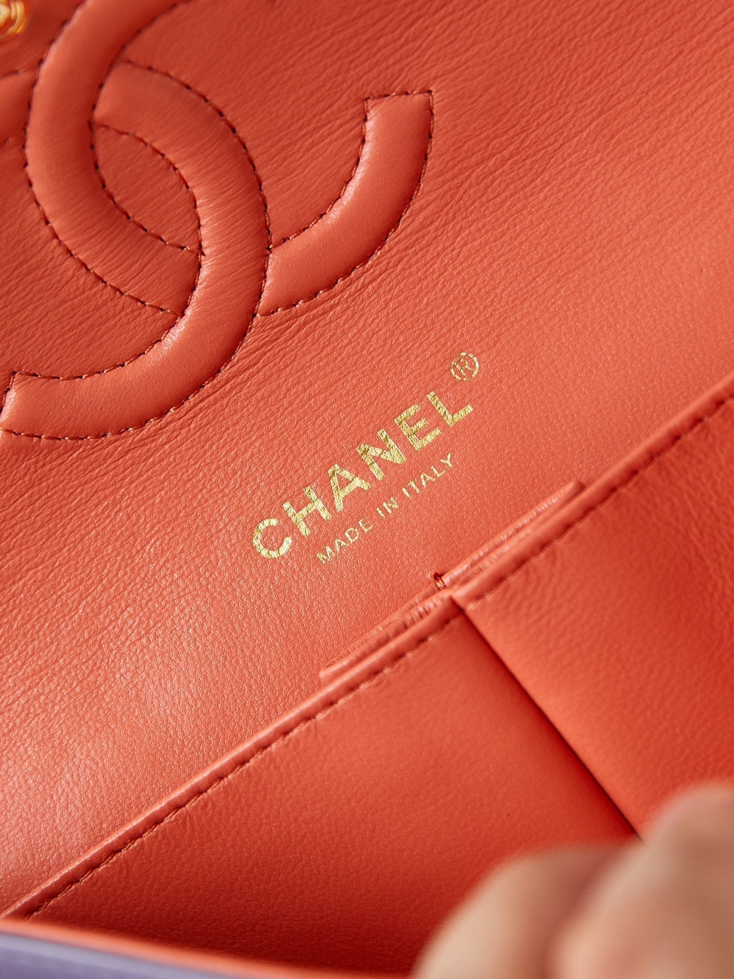 24p medium flap bag 25cm purple blue tweed gold hardware