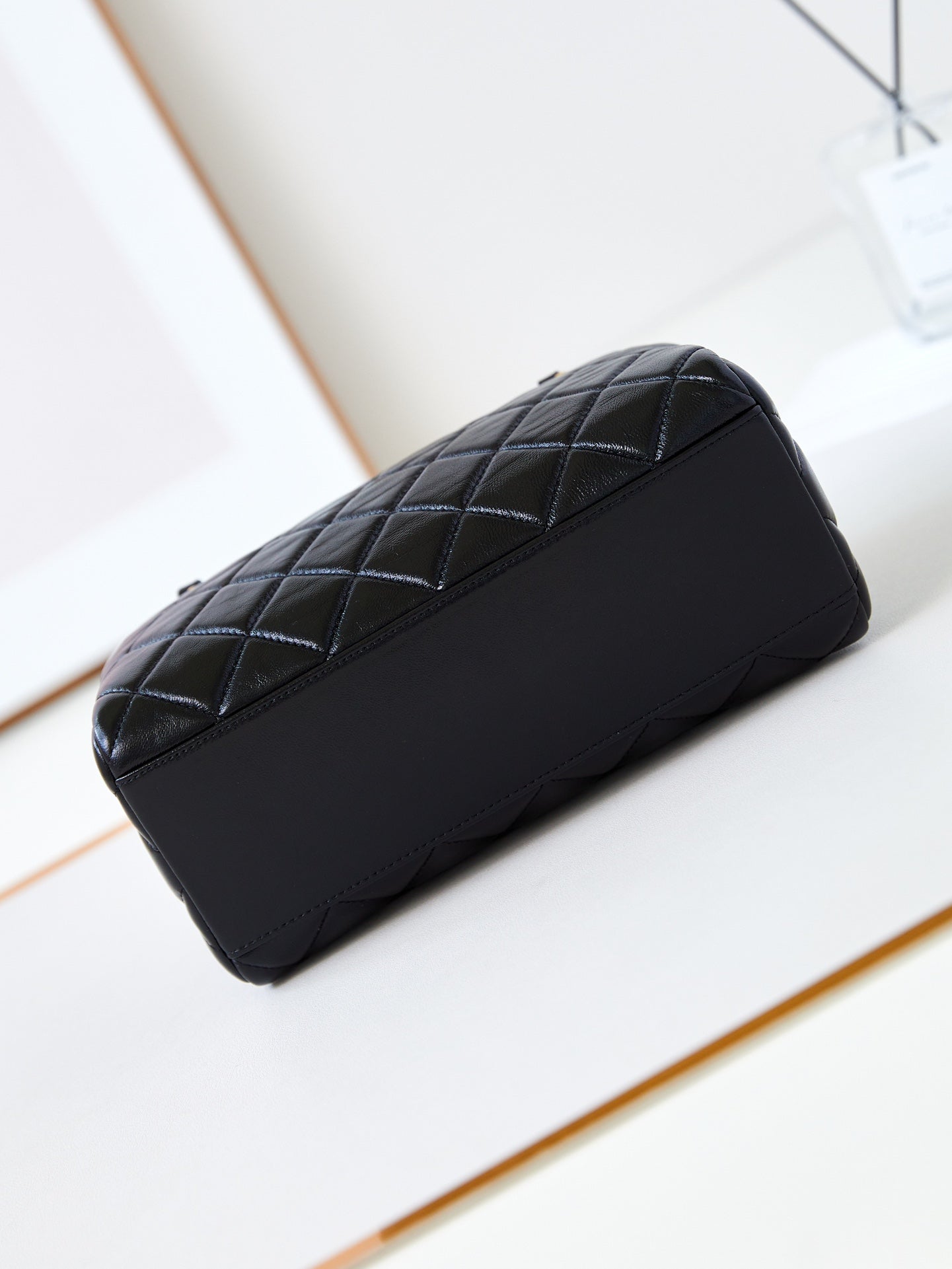 CC 24K Bowling Bag 25cm Black Waxed Lambskin