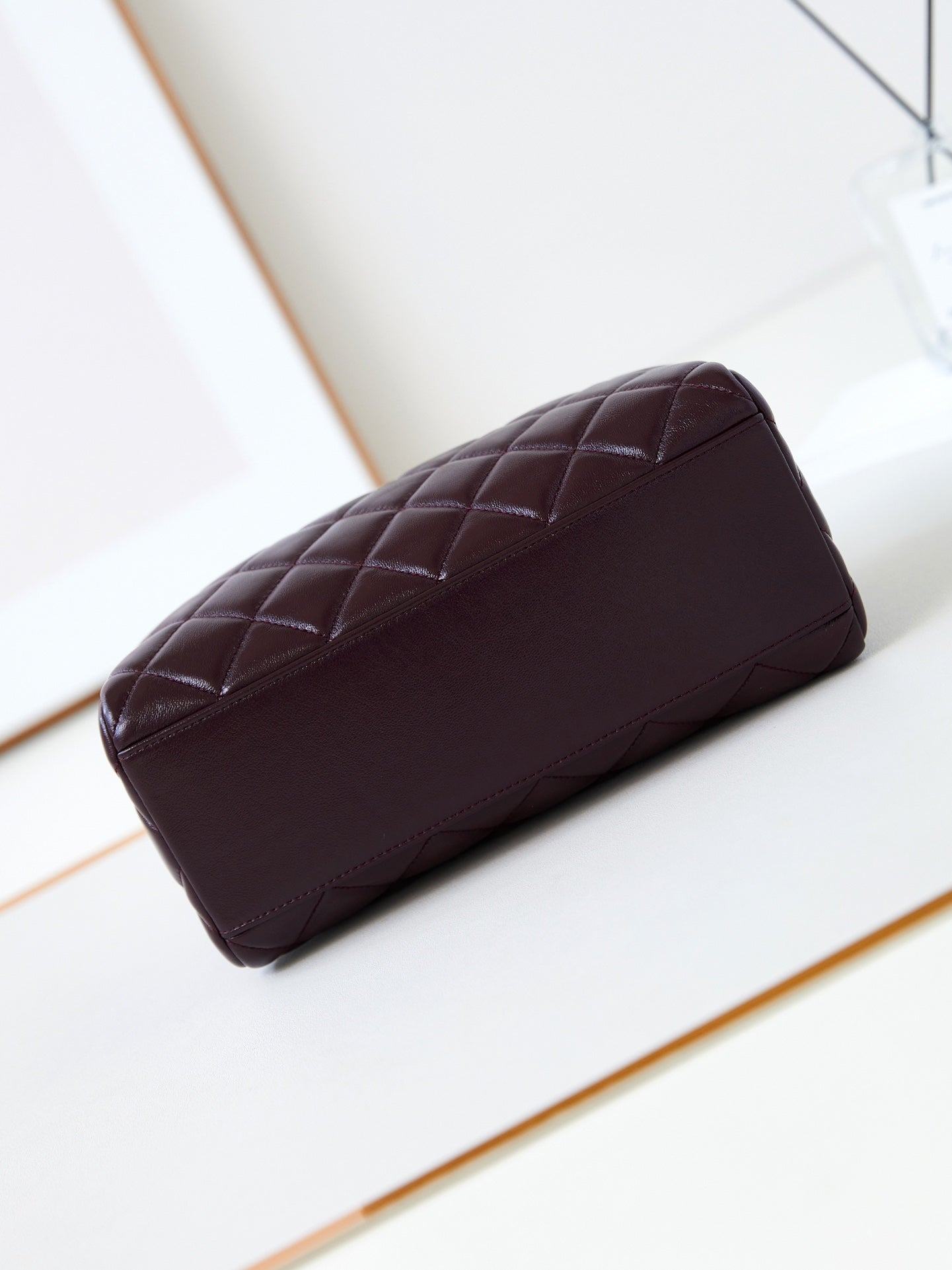 CC 24K Bowling Bag 25cm Burgundy Waxed Lambskin