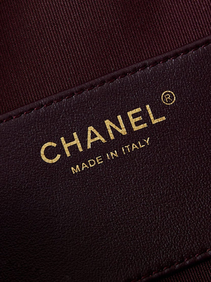 CC 24K Bowling Bag 25cm Burgundy Waxed Lambskin