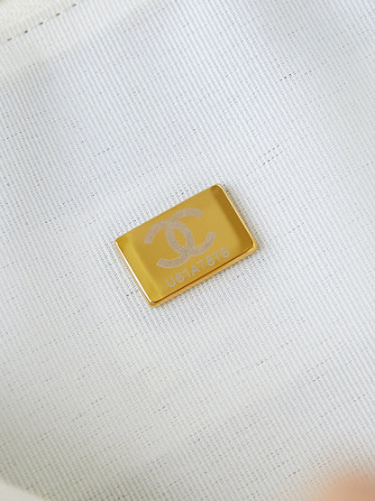 CC 24K Bowling Bag 25cm White Waxed Lambskin