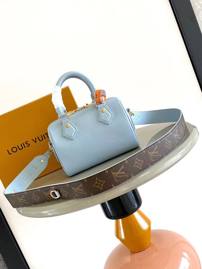 SPEEDY BANDOULI¨¨RE 18 IN BLUE HOUR CALFSKIN