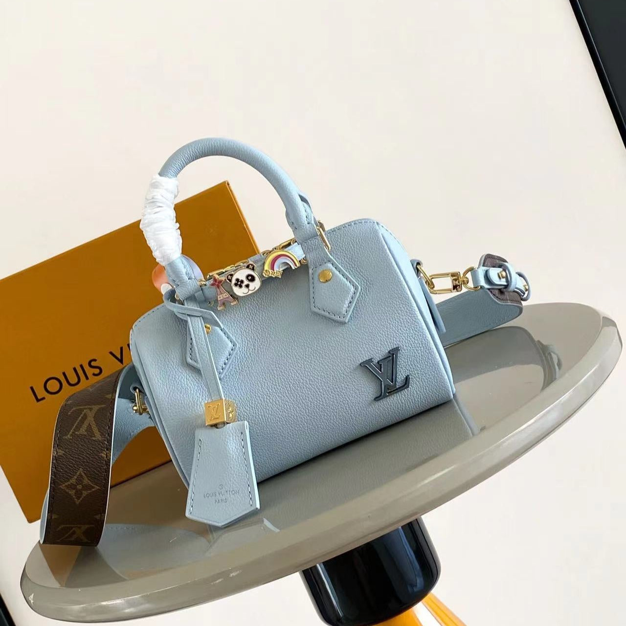 SPEEDY BANDOULI¨¨RE 18 IN BLUE HOUR CALFSKIN