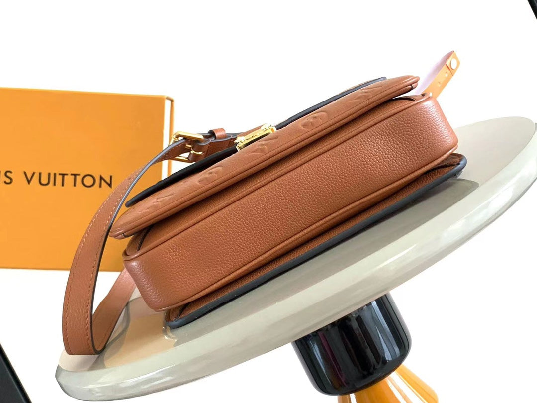 POCHETTE M¨¦TIS 25 IN COGNAC MONOGRAM EMPREINTE LEATHER GOLD HARDWARE