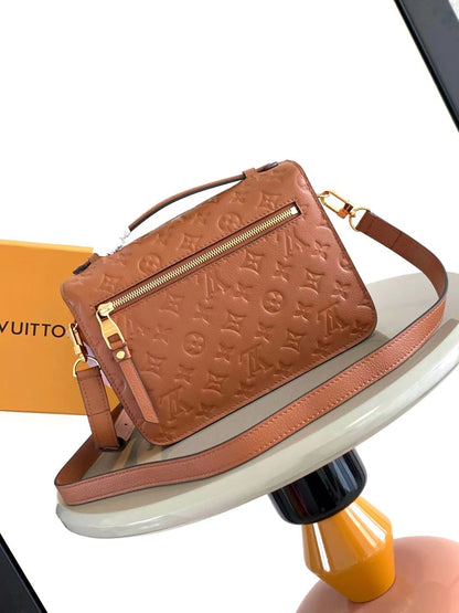 POCHETTE M¨¦TIS 25 IN COGNAC MONOGRAM EMPREINTE LEATHER GOLD HARDWARE