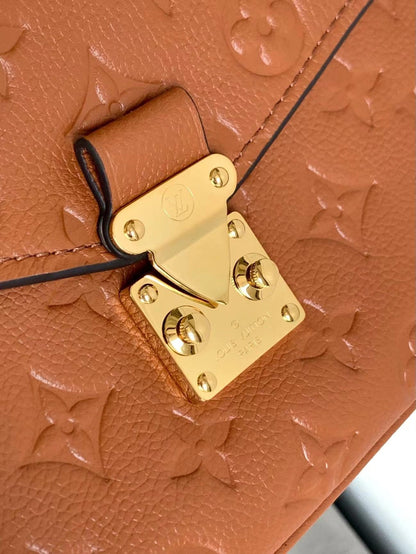 POCHETTE M¨¦TIS 25 IN COGNAC MONOGRAM EMPREINTE LEATHER GOLD HARDWARE