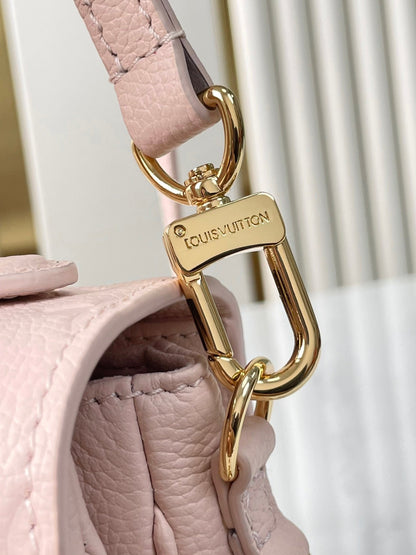 POCHETTE M¨¦TIS EAST WEST 21 IN PINK OPALE MONOGRAM ECLIPSE CANVAS GOLD BUCKLE