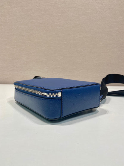 CHEST BAG 20 IN CLASSIC BLUE SAFFIANO LEATHER