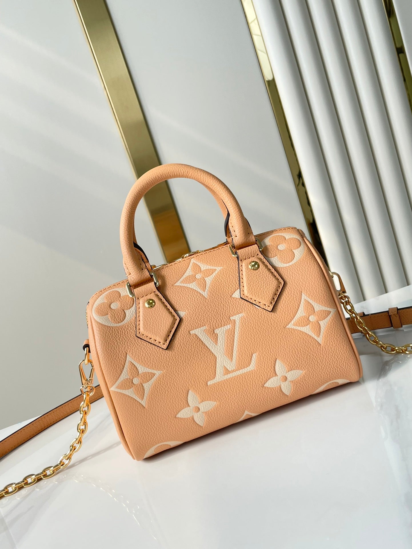 SPEEDY BANDOULI¨¨RE 20 IN ARIZONA CREAM MONOGRAM EMPREINTE LEATHER