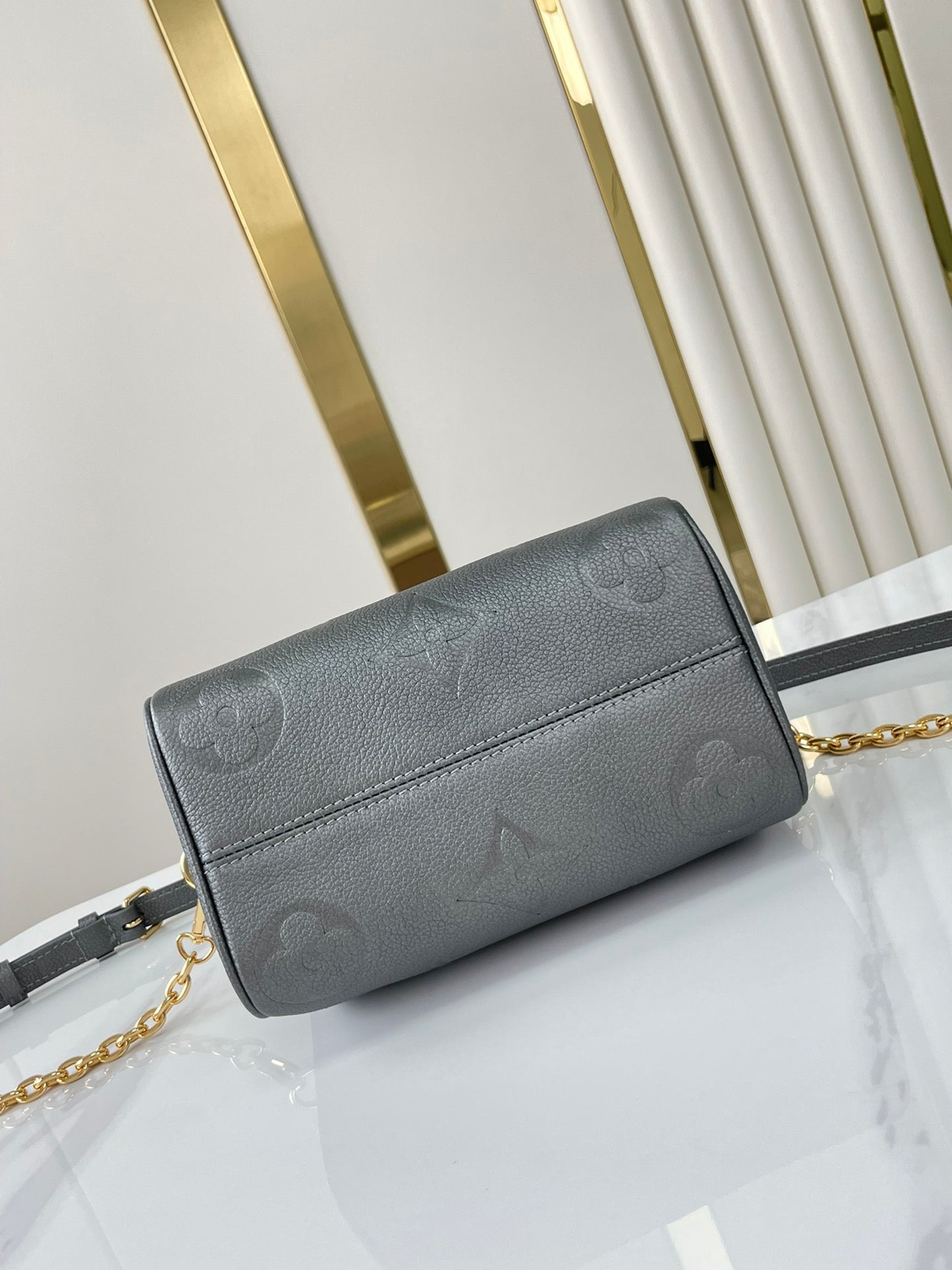 SPEEDY BANDOULI¨¨RE 20 IN GUN METAL MONOGRAM EMPREINTE GOLD HARDWARE
