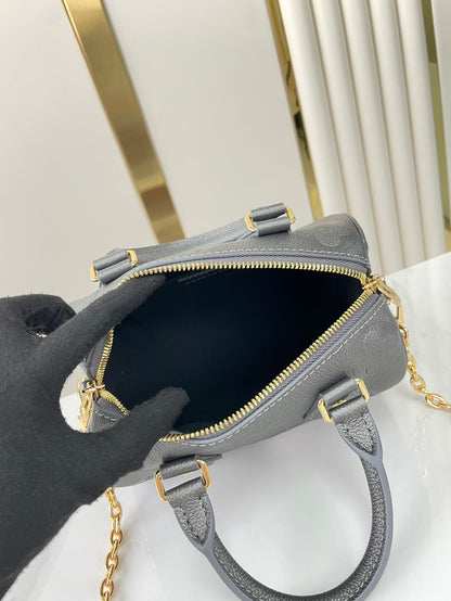 SPEEDY BANDOULI¨¨RE 20 IN GUN METAL MONOGRAM EMPREINTE GOLD HARDWARE