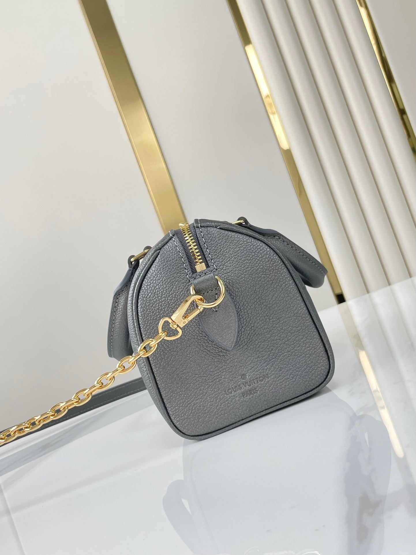 SPEEDY BANDOULI¨¨RE 20 IN GUN METAL MONOGRAM EMPREINTE GOLD HARDWARE