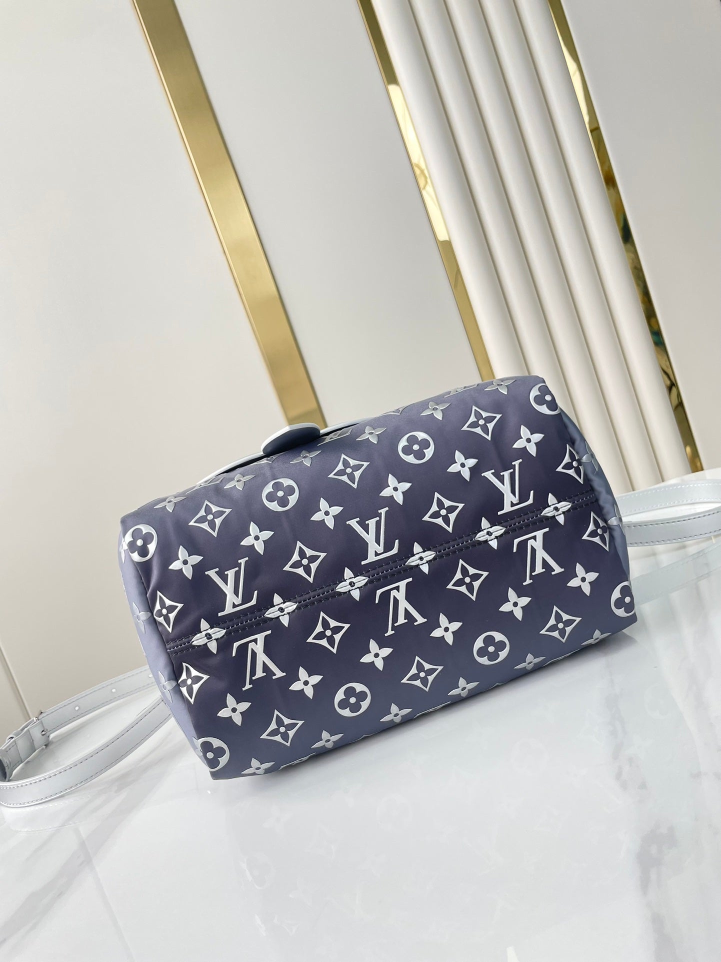 SPEEDY BANDOULI¨¨RE 25 IN GRADIENT SILVER MONOGRAM NYLON SILVER HARDWARE