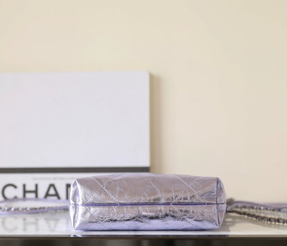 25C Hobo 22 Bag 19cm Violet Metalic Lambskin