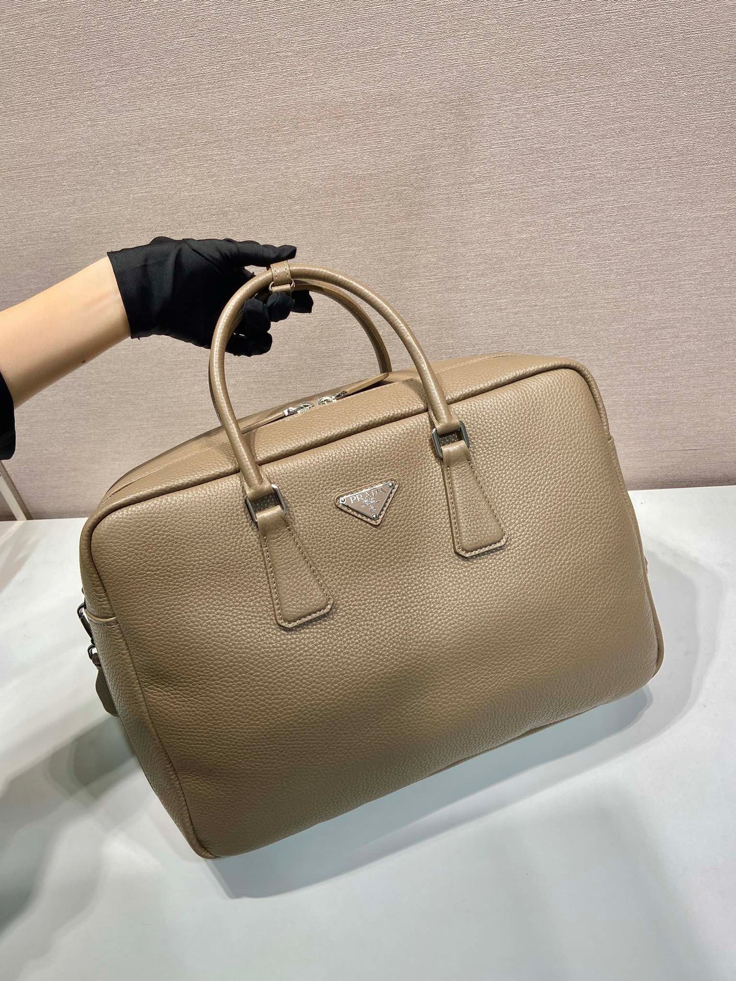 BRIEFCASE 40 IN DRIED MOSS GRAINED CALFSKIN