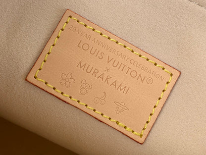 LV x TM Dauphine Soft GM 28cm White Multicolored Cowhide-leather trim