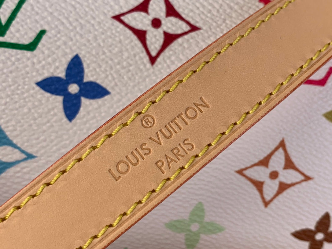 LV x TM Dauphine Soft GM 28cm White Multicolored Cowhide-leather trim