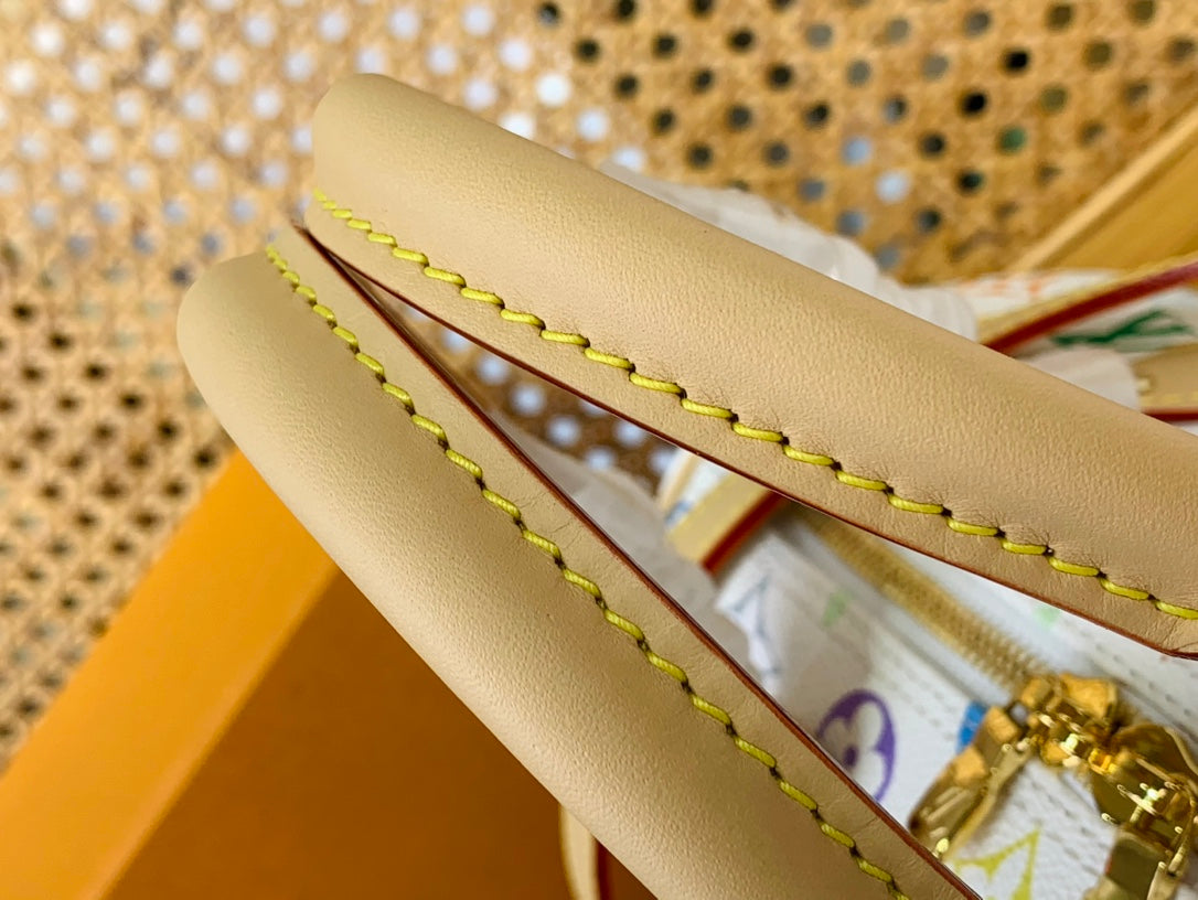 LV x TM Speedy Bandouliere 25cm White Multicolored Monogram Canvas