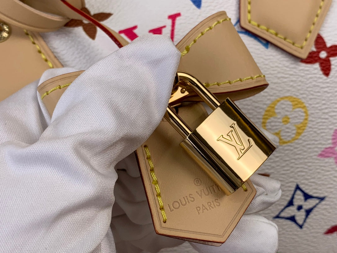 LV x TM Speedy Bandouliere 25cm White Multicolored Monogram Canvas