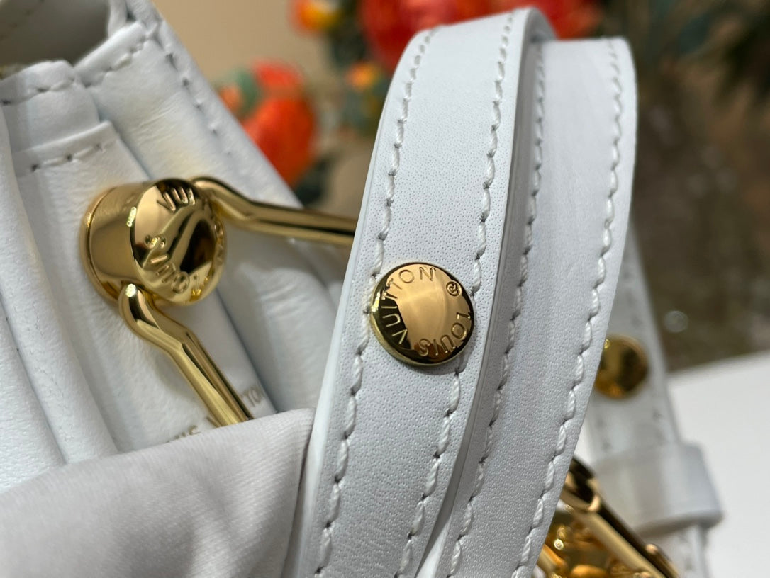 LV x TM Coussin BB 21cm White Multicolor Monogram-embossed Lambskin