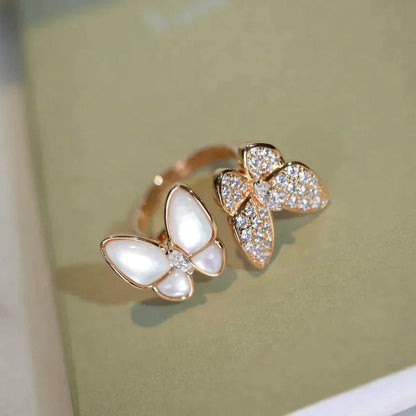 DIANA TWIN BUTTERFLY DIAMOND MOP RING