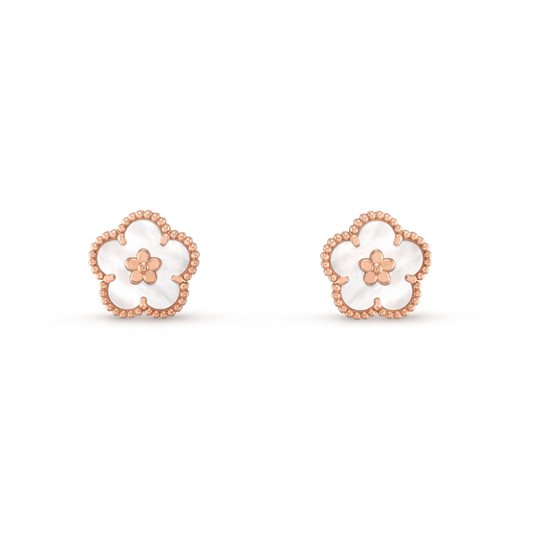 DIANA LUCKY PINK GOLD WHITE MOP EARRINGS
