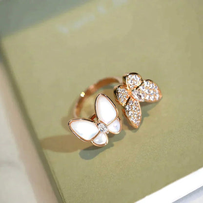 DIANA TWIN BUTTERFLY DIAMOND MOP RING