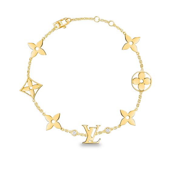 DIANA STAR AND SUN 7 MOTIFS GOLD BRACELET