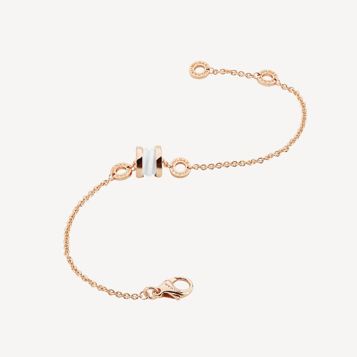 DIANA ZERO 1 SOFT PINK GOLD AND WHITE CERAMIC BRACELET